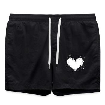 Herz Symbol Valentinstag Geschenk - Badeshorts - Schwarz - Vorne - AI Model Male 185 light (185cm)