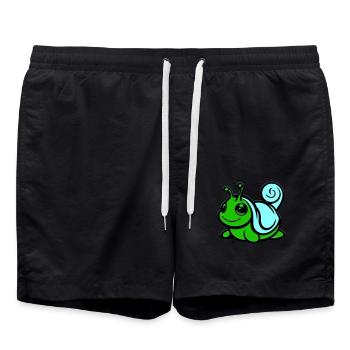 schnecke comic - Badeshorts - Schwarz - Vorne - AI Model Male 185 light (185cm)