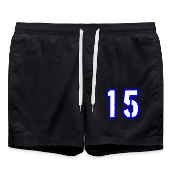 15 Number Symbol - Swim Trunks - black - Front - AI Model Male 185 light (185cm)