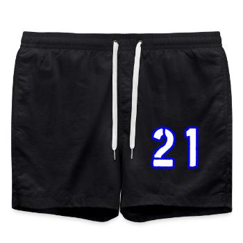 21 Symbole numérique - Short de bain - noir - Devant - AI Model Male 185 light (185cm)