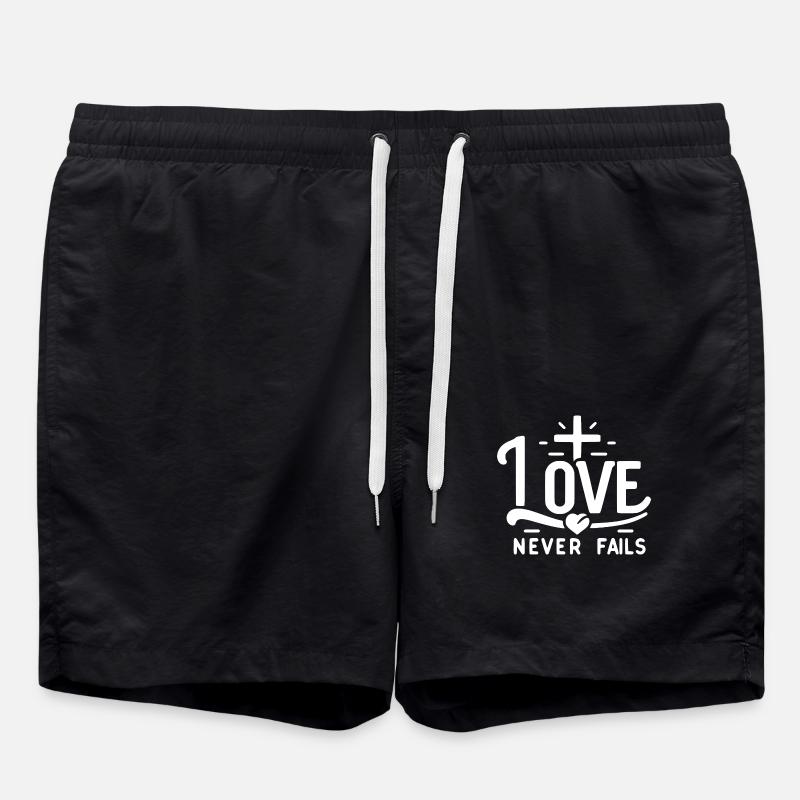 Liebe hört nie auf - Badeshorts - Schwarz
