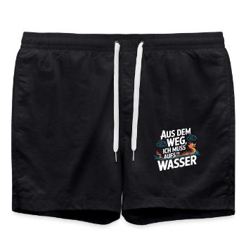 Aus dem Weg, ich muss aufs Wasser - Badeshorts - Schwarz - Vorne - AI Model Male 185 light (185cm)