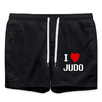 I love Judo - Short de bain - noir - Devant - AI Model Male 185 light (185cm)