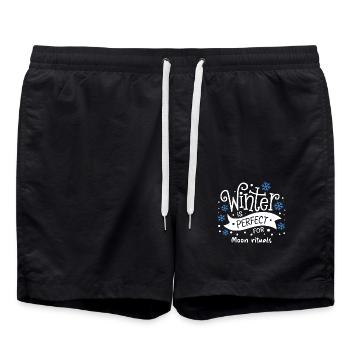 L’hiver est parfait pour les rituels de la lune - Short de bain - noir - Devant - AI Model Male 185 light (185cm)