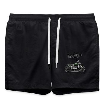 Cruiser // Custom // Motorcycle - Swim Trunks - black - Front - AI Model Male 185 light (185cm)