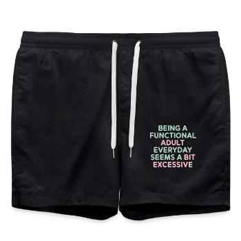 Being a Functional Adult Daily Seems Excessive 5 - Badeshorts - Schwarz - Vorne - AI Model Male 185 light (185cm)