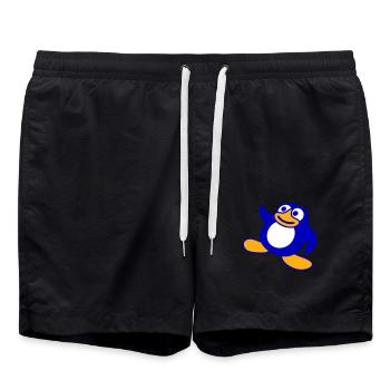 Penguin Breakdance Happy Dancing Party DJ Music - Swim Trunks - black - Front - AI Model Male 185 light (185cm)