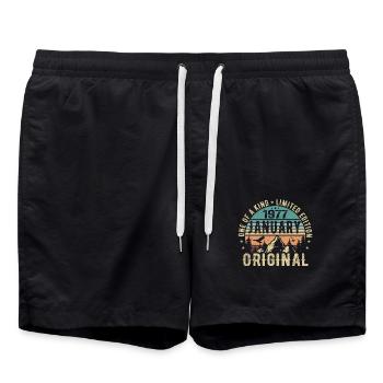 Birthday Gift January 1977 - January 1977 - Swim Trunks - black - Front - AI Model Male 185 light (185cm)