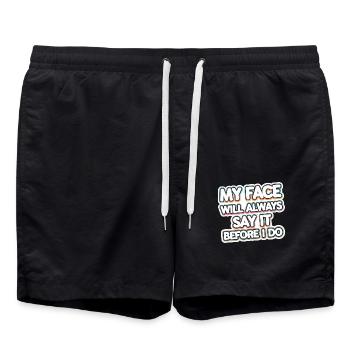 My Face Will Always Say It Before I Do 10 - Badeshorts - Schwarz - Vorne - AI Model Male 185 light (185cm)
