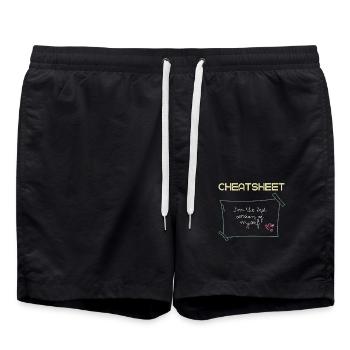Cheatsheet I'm the best version Motivation - Badeshorts - Schwarz - Vorne - AI Model Male 185 light (185cm)