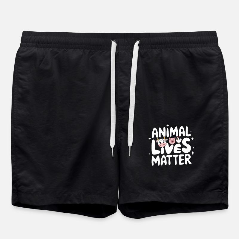 Vegetarian Vegan Veggie Vegetarian - Swim Trunks - black