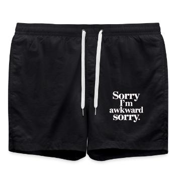 Sorry I'm Awkward Sorry 11 - Badeshorts - Schwarz - Vorne - AI Model Male 185 light (185cm)