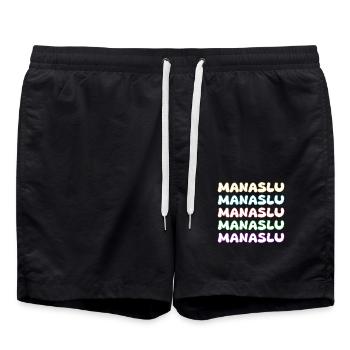 Ascension du Manaslu - Short de bain - noir - Devant - AI Model Male 185 light (185cm)