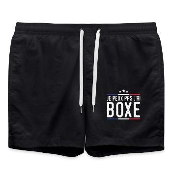 Boxing - I can't I boxing boxing france - Swim Trunks - black - Front - AI Model Male 185 light (185cm)