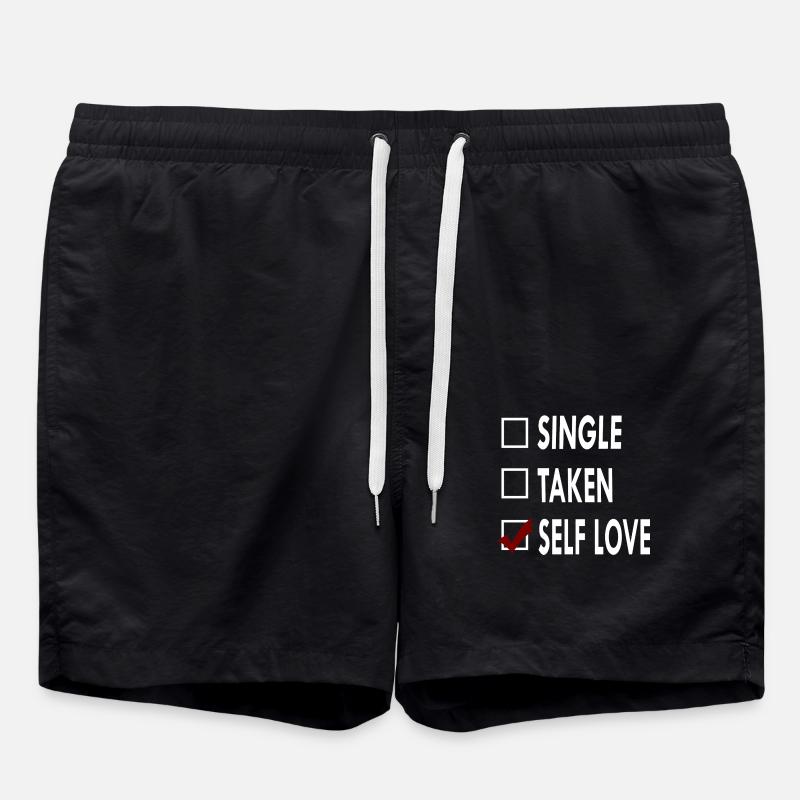 SINGLE SELF LOVE - Short de bain - noir