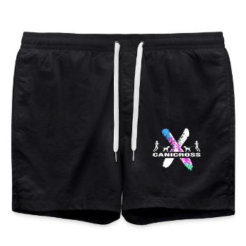canicross dog sport dog training running with dog - Swim Trunks - black - Front - AI Model Male 185 light (185cm)