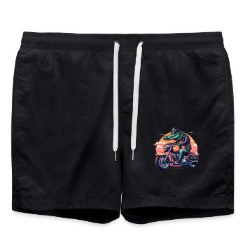 Motorrad,motorcycle,dirkbike motocross - Badeshorts - Schwarz - Vorne - AI Model Male 185 light (185cm)