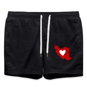 Iran Heart Love - Swim Trunks - black - Front - AI Model Male 185 light (185cm)