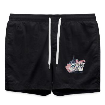 Virginie-Occidentale États-Unis États-Unis Souvenir - Short de bain - noir - Devant - AI Model Male 185 light (185cm)