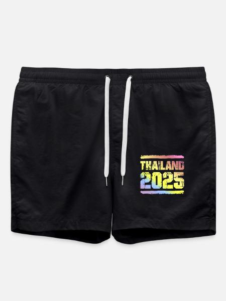 Thailand 2025 Bunt - Badeshorts - Schwarz