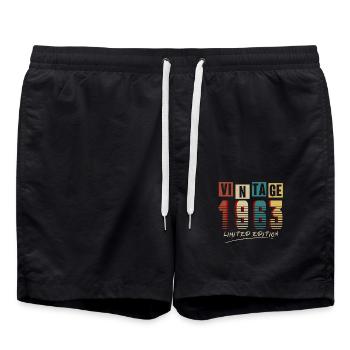 Vintage 1963 : Edition Limitée - 62e anniversaire. - Short de bain - noir - Devant - AI Model Male 185 light (185cm)