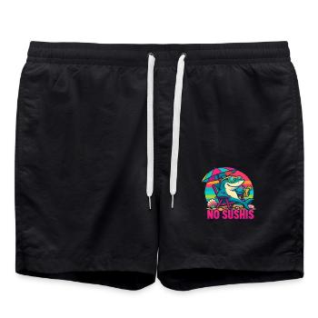 Hai am Strand in No Worries Cool Mode - Badeshorts - Schwarz - Vorne - AI Model Male 185 light (185cm)