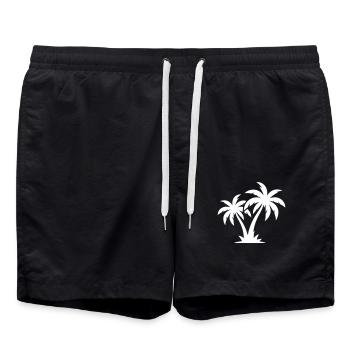 Icône de plage de palmiers - Short de bain - noir - Devant - AI Model Male 185 light (185cm)