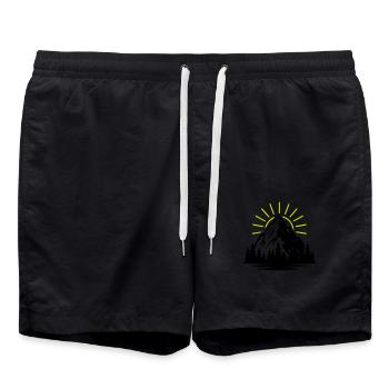 Berg Natur Sonne - Badeshorts - Schwarz - Vorne - AI Model Male 185 light (185cm)