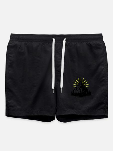 Mountain Nature Sun - Swim Trunks - black