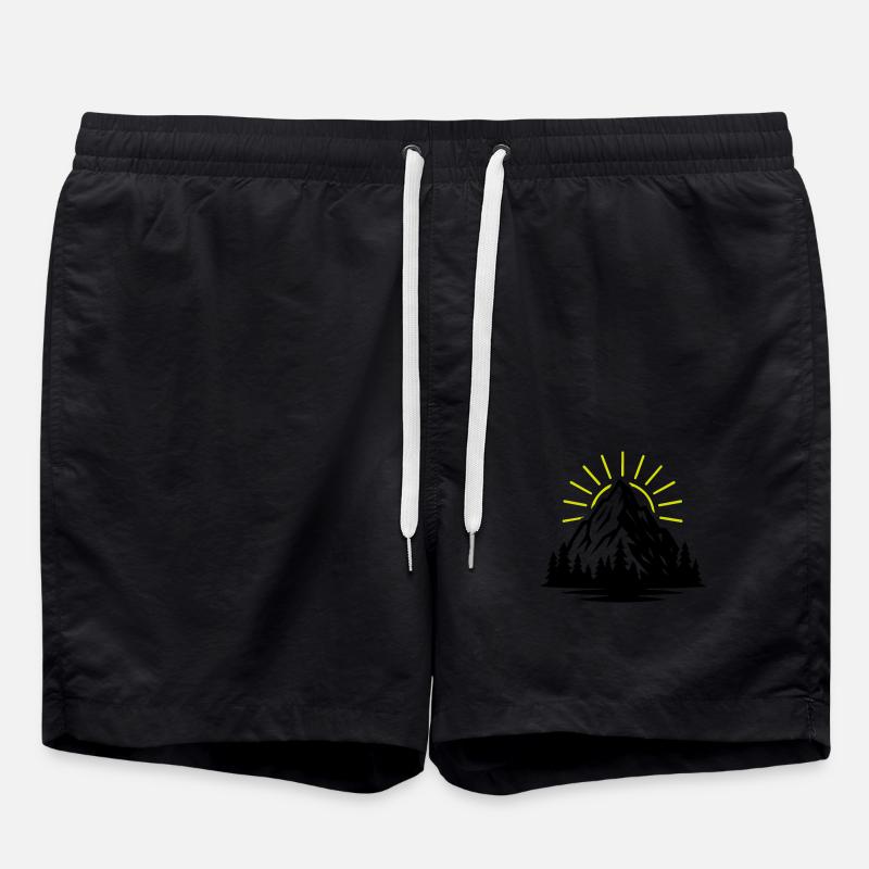 Mountain Nature Sun - Swim Trunks - black