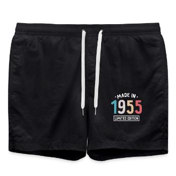 Fabriqué en 1955 - Edition limitée - Année de naissance - Short de bain - noir - Devant - AI Model Male 185 light (185cm)