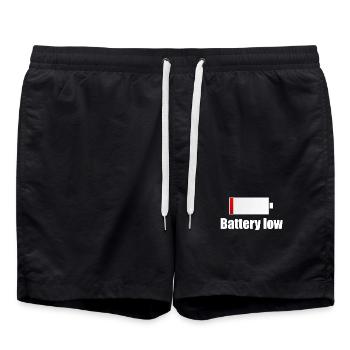 Battery Low - charge battery - Swim Trunks - black - Front - AI Model Male 185 light (185cm)