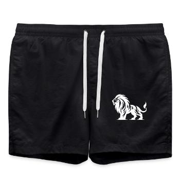 Tribal lion with big mane - Swim Trunks - black - Front - AI Model Male 185 light (185cm)