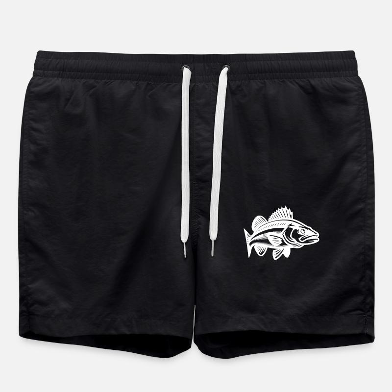 Elegant Zander Fish - Swim Trunks - black