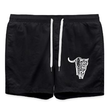 White Cat Cat White Cats Gift - Swim Trunks - black - Front - AI Model Male 185 light (185cm)