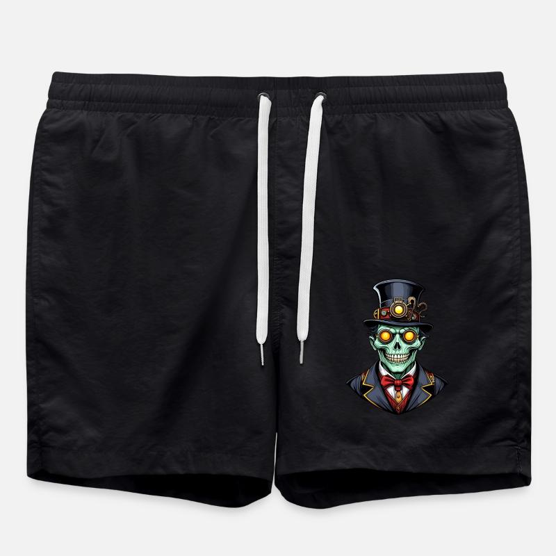 Effrayant Halloween Steampunk Ghoul - Short de bain - noir