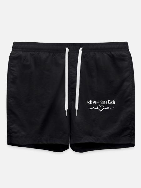 Ich vermisse Dich - Badeshorts - Schwarz