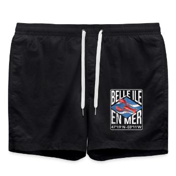 Belle ile en mer lobster - Short de bain - noir - Devant - AI Model Male 185 light (185cm)