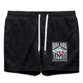 Bora Bora Tahiti Französisch-Polynesien 1 - Badeshorts - Schwarz - Vorne - AI Model Male 185 light (185cm)