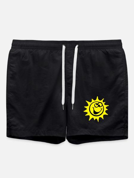 sun 2c comic style - Swim Trunks - black