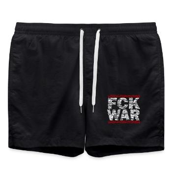 FCK WAR – Déclaration anti-guerre - Short de bain - noir - Devant - AI Model Male 185 light (185cm)
