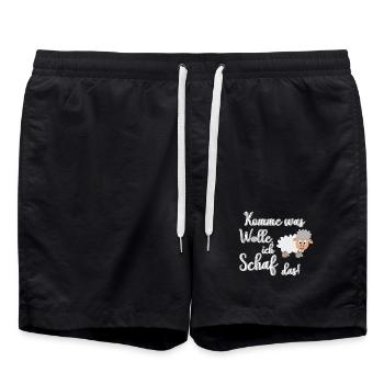 Ich schaffe das, ich Schaf das lustiges Motiv - Badeshorts - Schwarz - Vorne - AI Model Male 185 light (185cm)
