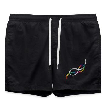 Huit nœuds ou nœuds d'amour aux couleurs de l'arc-en-ciel - Short de bain - noir - Devant - AI Model Male 185 light (185cm)