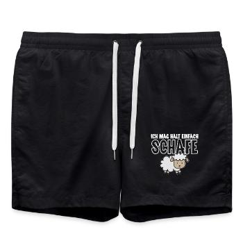 Ich Mag Halt Einfach Schafe - Badeshorts - Schwarz - Vorne - AI Model Male 185 light (185cm)