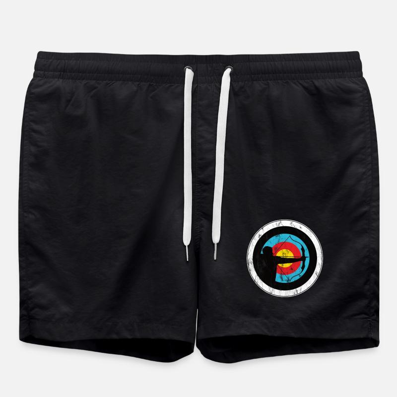 Bogenschiessen Bogenschütze mit Zielscheibe - Badeshorts - Schwarz