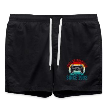 Level 30 Entsperrtes Retro-Controller-Tee - Badeshorts - Schwarz - Vorne - AI Model Male 185 light (185cm)