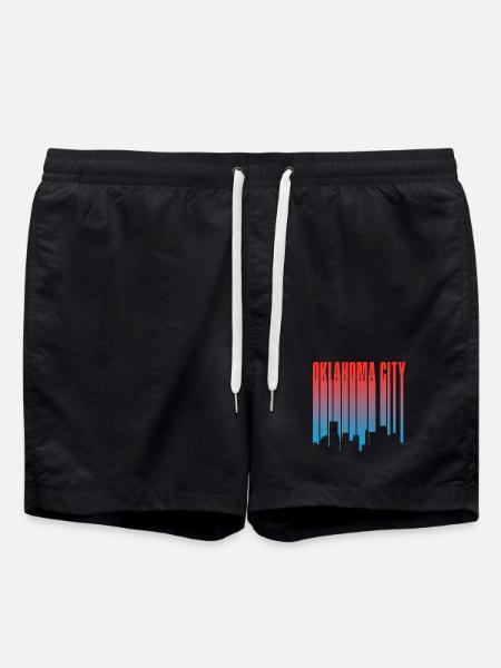 Oklahoma City Skyline Gradient - Swim Trunks - black