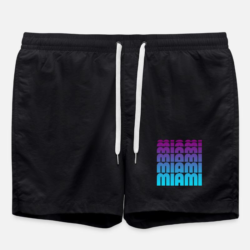 Grille de gradient de Miami - Short de bain - noir
