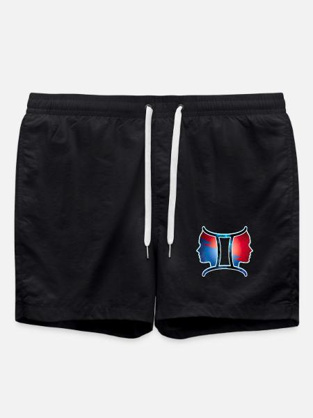 Zodiac | Gemini sign - Swim Trunks - black