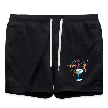 Conconfettis de pain grillé du Nouvel An - Short de bain - noir - Devant - AI Model Male 185 light (185cm)